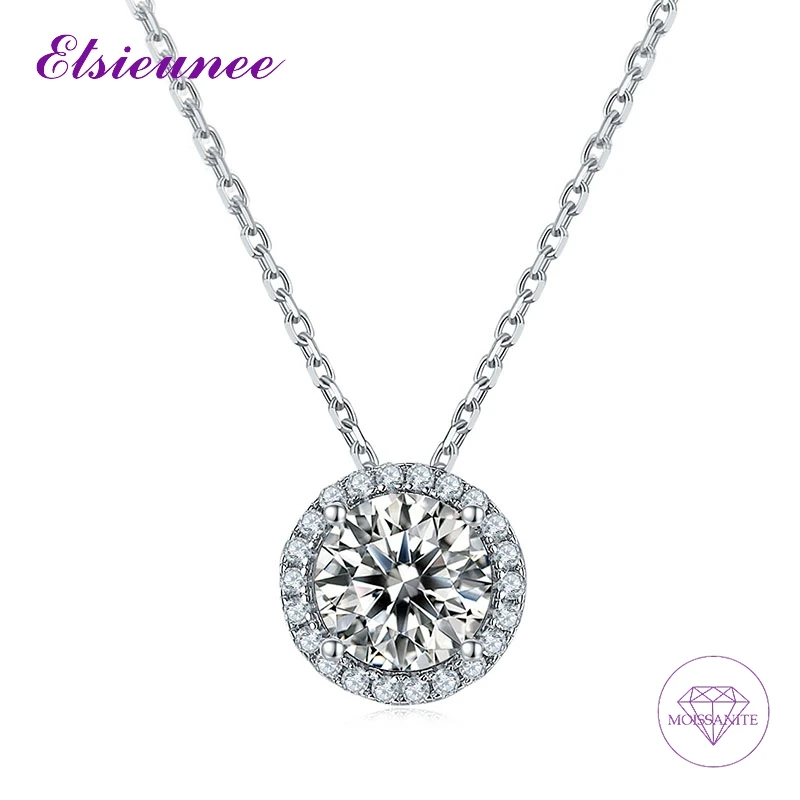 ELSIEUNEE Luxury 925 Sterling Silver 1CT 3CT D Color Real Moissanite Pendant Necklaces for Women Wedding Engagement Fine Jewelry
ELSIEUNEE Luxury 925 Sterling Silver 1CT 3CT D Color Real Moissanite Pendant Necklaces for Women Wedding Engagement Fine Jewelry