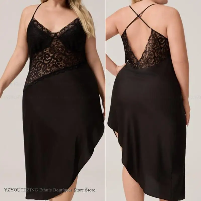 XL-5XL black Large Size Sexy Lace Long Nightgown Backless Hollow Out Silky Satin Chemise Nightdress
XL-5XL black Large Size Sexy Lace Long Nightgown Backless Hollow Out Silky Satin Chemise Nightdress