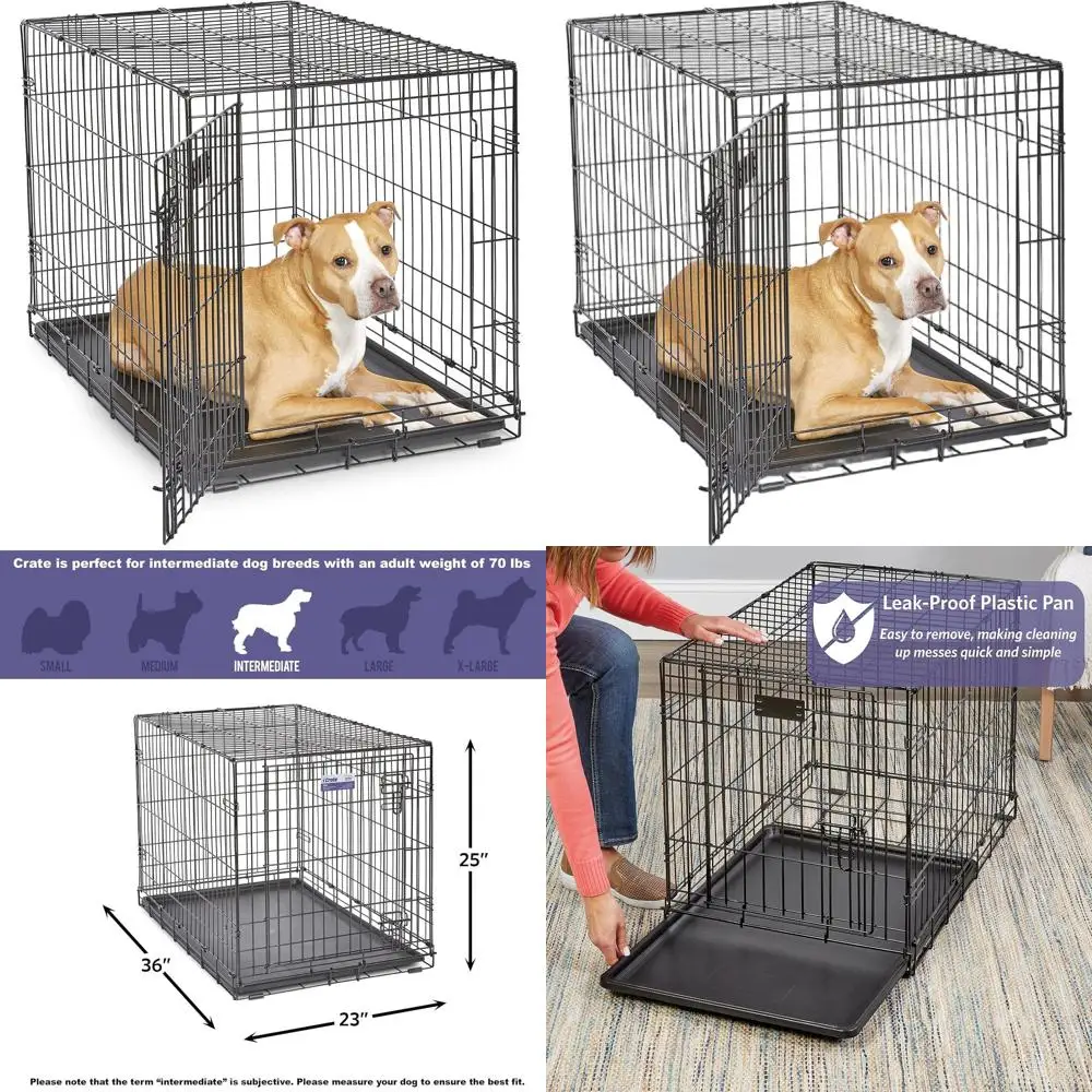 Складная 36-дюймовая переноска для собак с разделителем, герметичным поддоном и надежными защелками для средних и крупных пород - портативная, прочная и удобная в использовании
Складная 36-дюймовая переноска для собак с разделителем, герметичным поддоном и надежными защелками для средних и крупных пород - портативная, прочная и удобная в использовании