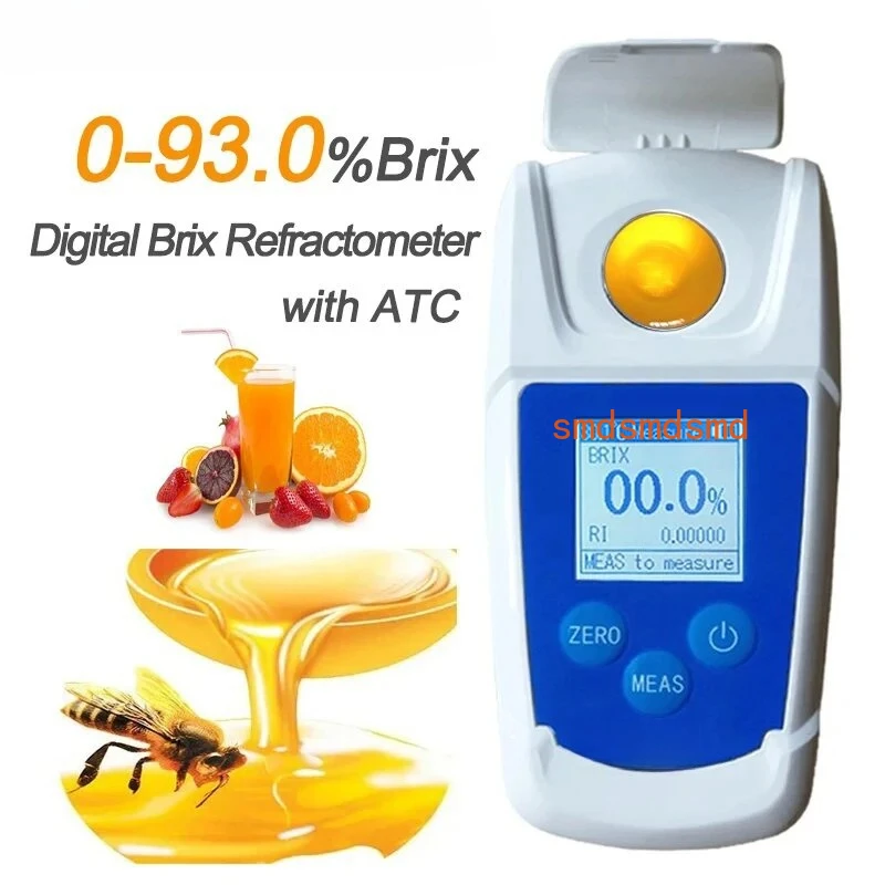 High Range 0-93% Brix tester with ATC,Digital Brix Refractometer,Brix Meter for Fruit, Honey, Maple Syrup,Sugary Drink,Juice
High Range 0-93% Brix tester with ATC,Digital Brix Refractometer,Brix Meter for Fruit, Honey, Maple Syrup,Sugary Drink,Juice