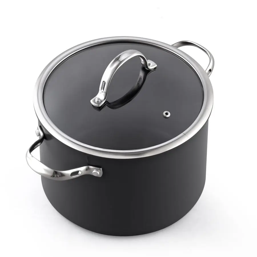 Standard Stockpot Dutch Oven Casserole with Glass Lid, 8Quart Classic Hard Anodized Nonstick Soup Pot, Black
Standard Stockpot Dutch Oven Casserole with Glass Lid, 8Quart Classic Hard Anodized Nonstick Soup Pot, Black