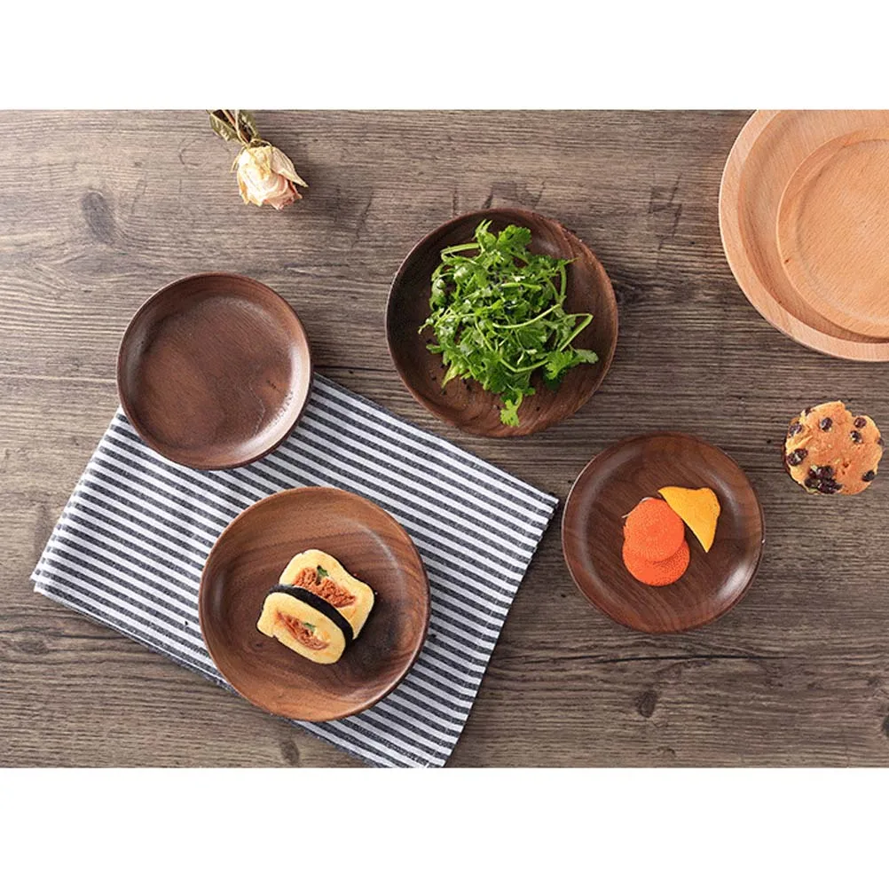 1 pc Japanese Style Round Wood Serving Plate Eco Friendly Black Walnut Dinnerware Tray Reusable Plates for Cheese Appetizers
1 pc Japanese Style Round Wood Serving Plate Eco Friendly Black Walnut Dinnerware Tray Reusable Plates for Cheese Appetizers