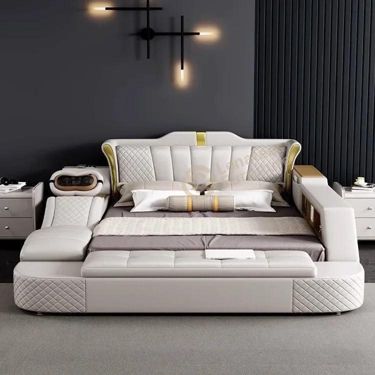 Bedroom Furniture Soft Bed 2m Double Bed Light Luxury Multifunctional Leather Bed
Bedroom Furniture Soft Bed 2m Double Bed Light Luxury Multifunctional Leather Bed