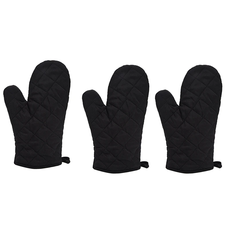 3 Pair Kitchen Craft Heat Resistant Cotton Oven Glove Pot Holder Baking Cooking Mitts Black
3 Pair Kitchen Craft Heat Resistant Cotton Oven Glove Pot Holder Baking Cooking Mitts Black