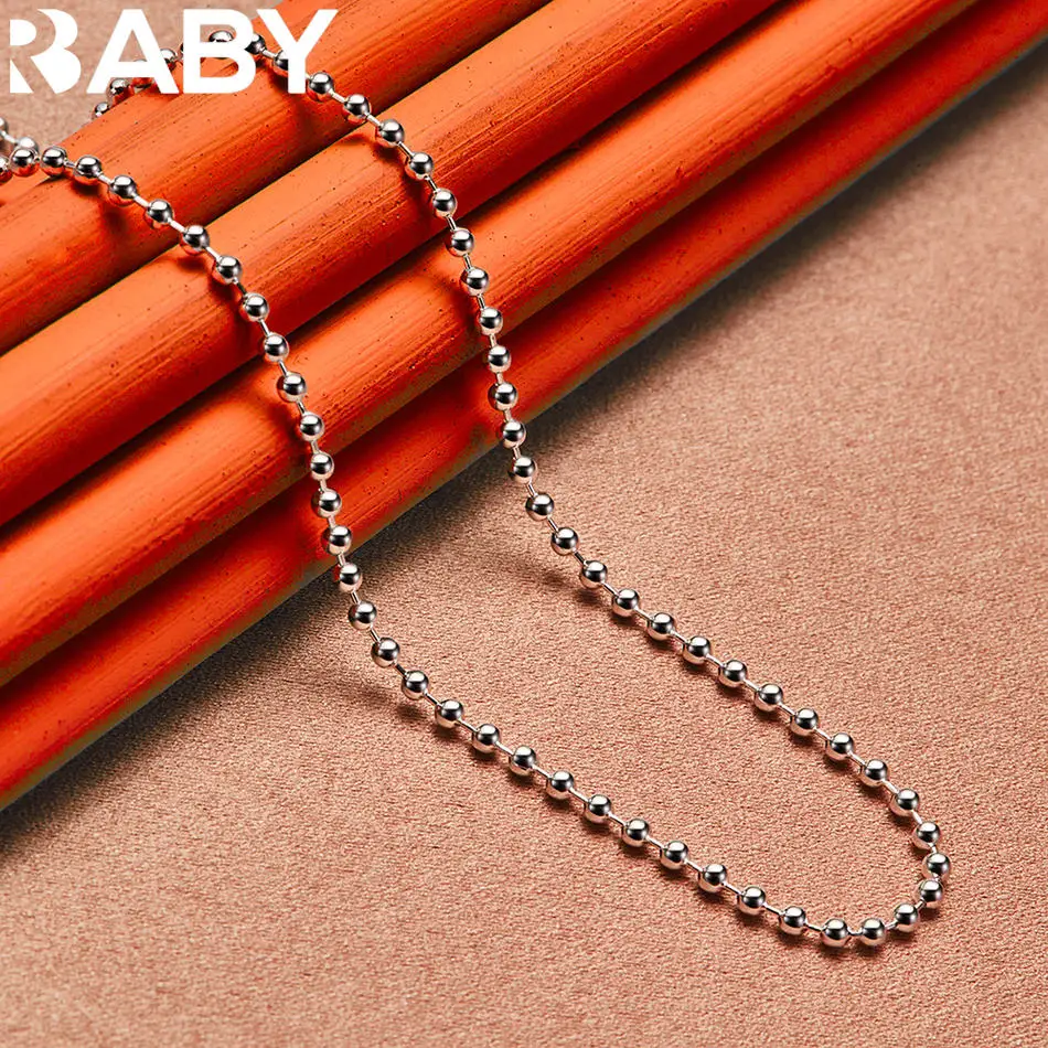 URBABY 925 Sterling Silver 2mm Round Bead Chain Necklace For Men and Women Fashion Jewelry Classic Party Accessories holiday
URBABY 925 Sterling Silver 2mm Round Bead Chain Necklace For Men and Women Fashion Jewelry Classic Party Accessories holiday