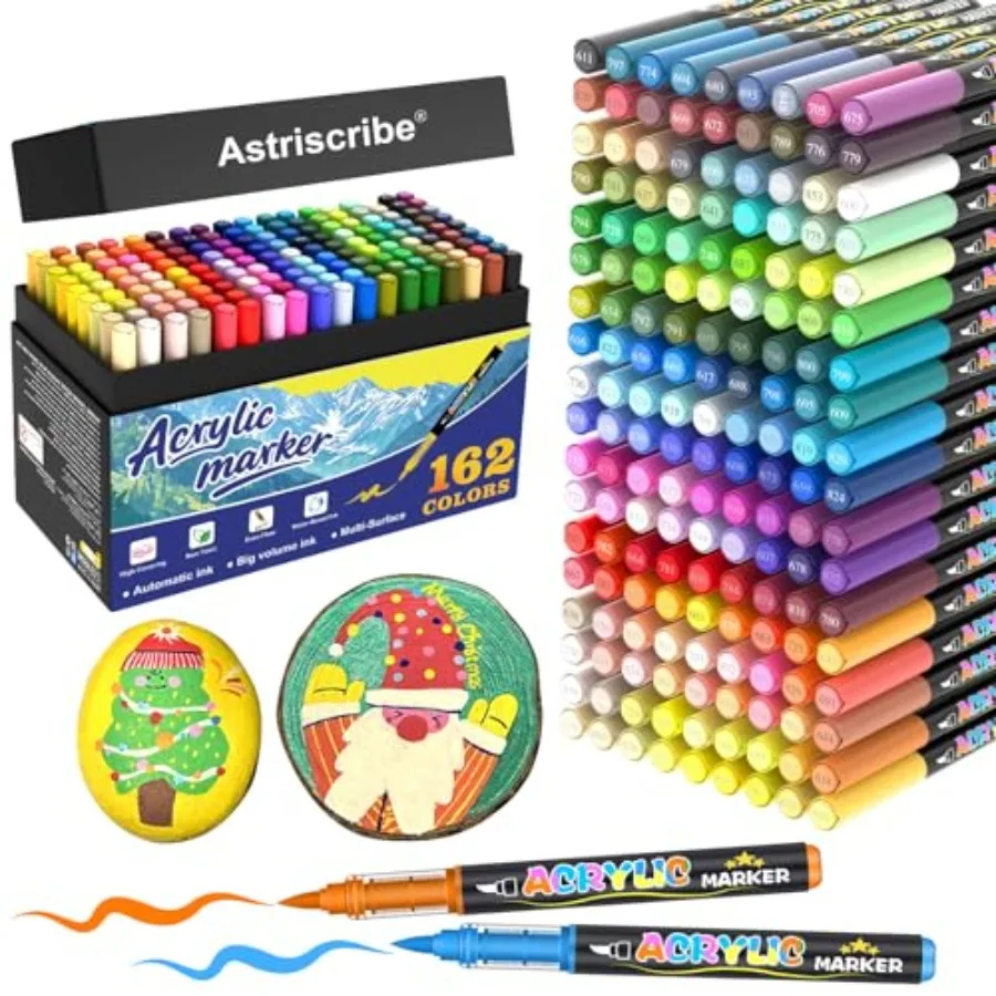 Acrylic Paint Markers Set Professional Palette with Brush Tip 1 5 mm,Quick-Dry and Waterproof Ink for Rock, Wood, Glass, Metal,
Acrylic Paint Markers Set Professional Palette with Brush Tip 1 5 mm,Quick-Dry and Waterproof Ink for Rock, Wood, Glass, Metal,
