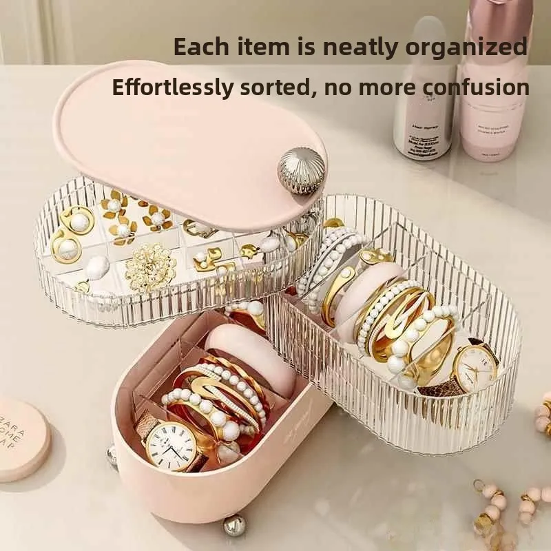 Вращающийся многослойный органайзер для украшений и кабелей, настольный ящик для хранения, красивый и практичный.
Вращающийся многослойный органайзер для украшений и кабелей, настольный ящик для хранения, красивый и практичный.