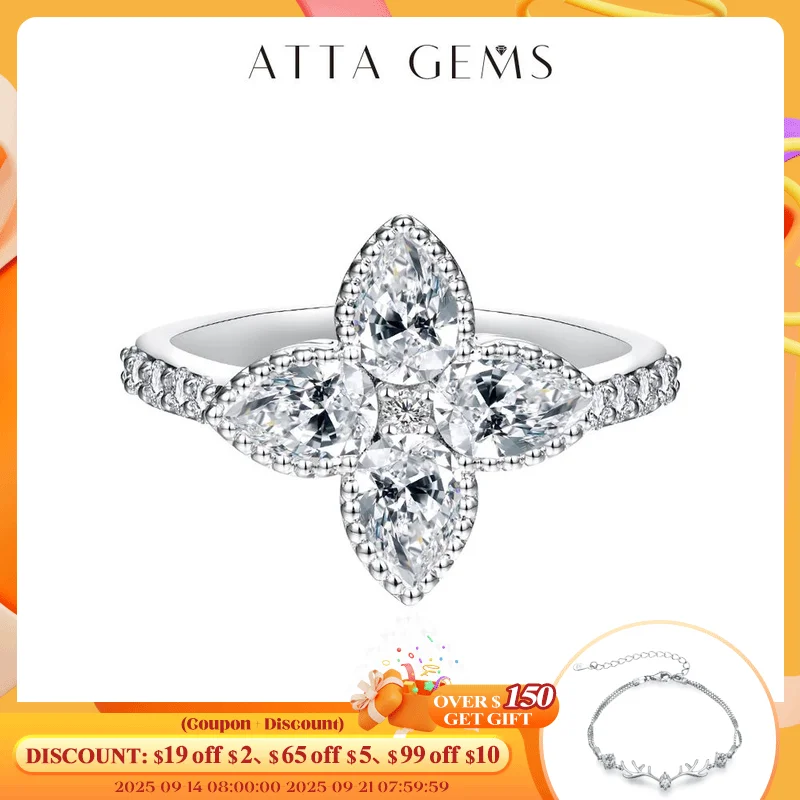 ATTAGEMS Luxury Clover Moissanite Engagement Rings for Women S925 Silver Bride Wedding Fine Jewelry Solid 18k/14k/10k Gold Gifts
ATTAGEMS Luxury Clover Moissanite Engagement Rings for Women S925 Silver Bride Wedding Fine Jewelry Solid 18k/14k/10k Gold Gifts