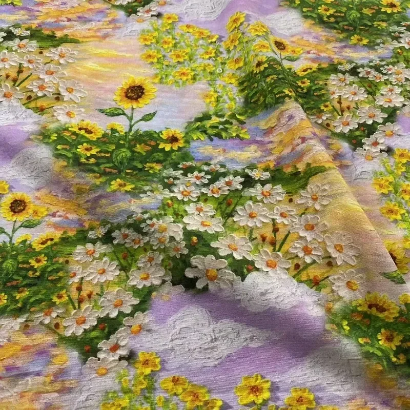45cmX145cm Rural Sunflower Oil Painting Style Cotton Fabric for Dress Bag Diy Sewing Home Textile Decoration Fabric A102
45cmX145cm Rural Sunflower Oil Painting Style Cotton Fabric for Dress Bag Diy Sewing Home Textile Decoration Fabric A102