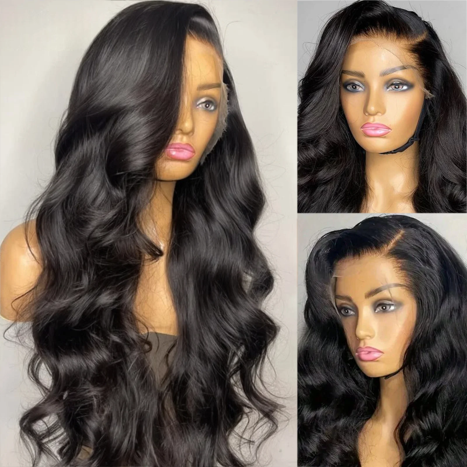 200% Density 26 Inch 13*4 HD Transparent Black Lace Front Wigs 26 Inches Long Wavy Lace Frontal Wig Black Color Lace Front Hair Wig Glueless Body Wave Natural Black Wig Synthetic Heat Resistant Fiber Hair Loose Wave 13X4 Wigs
200% Density 26 Inch 13*4 HD Transparent Black Lace Front Wigs 26 Inches Long Wavy Lace Frontal Wig Black Color Lace Front Hair Wig Glueless Body Wave Natural Black Wig Synthetic Heat Resistant Fiber Hair Loose Wave 13X4 Wigs