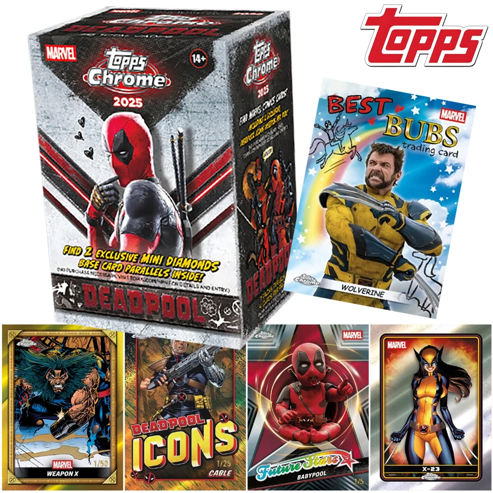 Original 2025 Topps Chrome Value Deadpool Collection Cards American Classic Handsome Image Exquisite Cards Boy Girl Hobbies Gift
Original 2025 Topps Chrome Value Deadpool Collection Cards American Classic Handsome Image Exquisite Cards Boy Girl Hobbies Gift