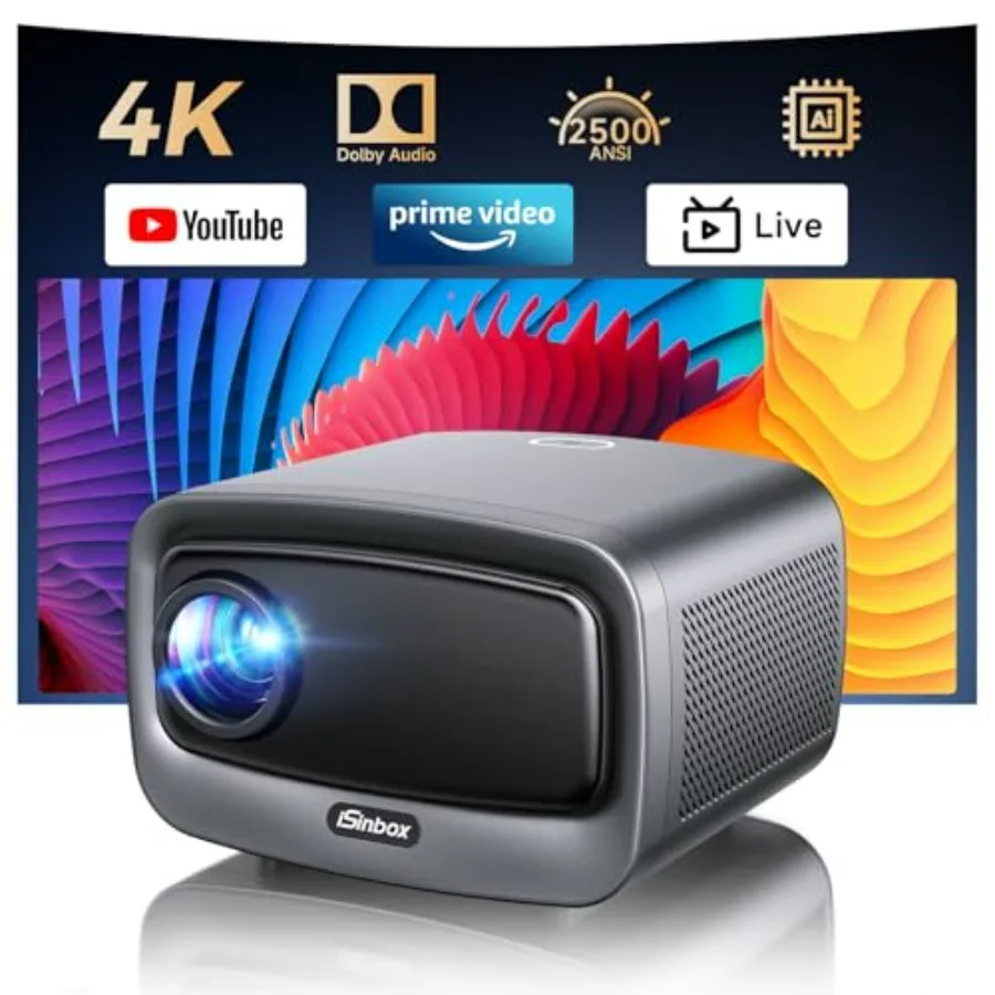 Smart Projector 4K with WiFi 6 Bluetooth 5.3 6D Keystone Outdoor Movie Projector HDR10+ Dolby Audio Plus 36W Built-in APPS Netf
Smart Projector 4K with WiFi 6 Bluetooth 5.3 6D Keystone Outdoor Movie Projector HDR10+ Dolby Audio Plus 36W Built-in APPS Netf