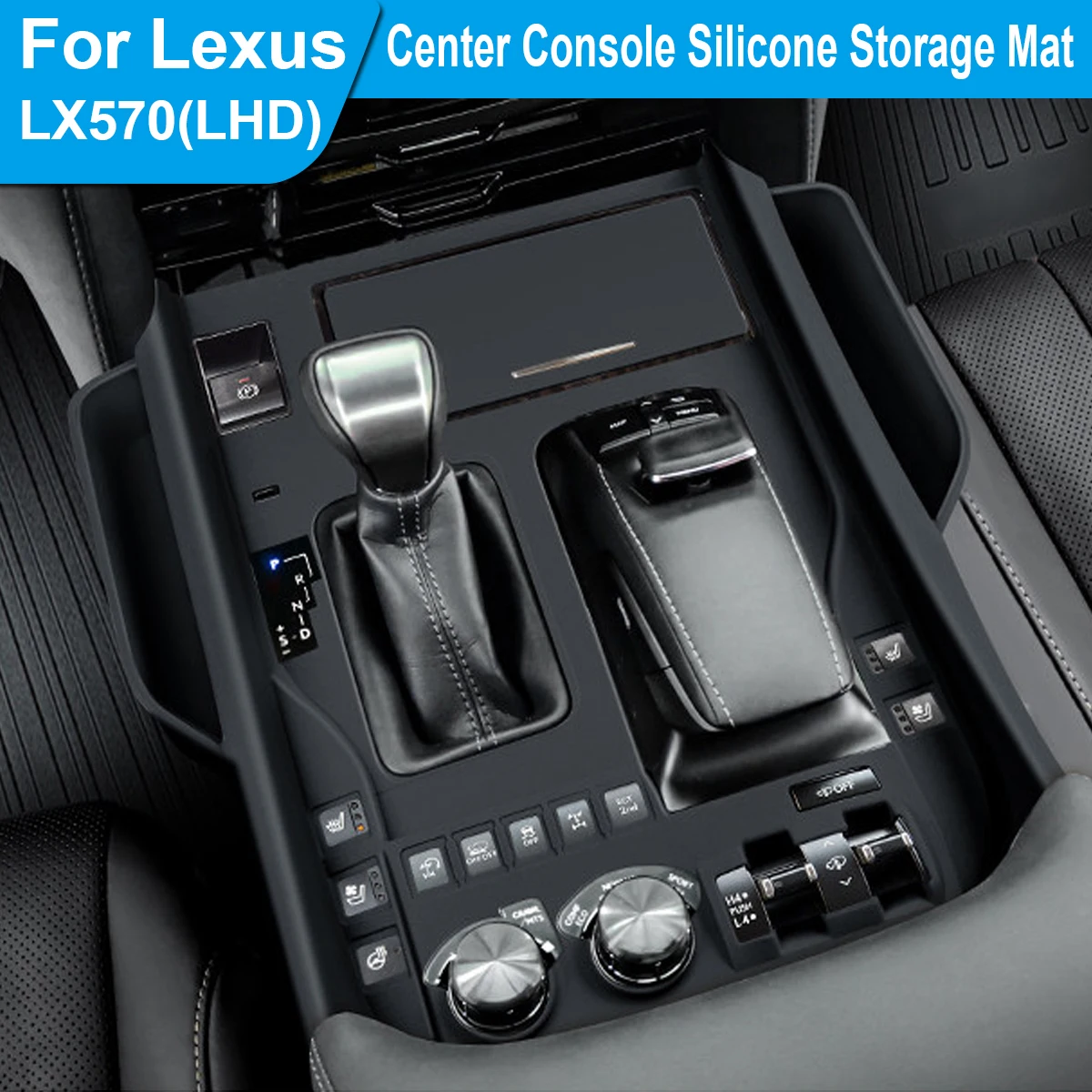 For 2016-2022 Lexus LX570, Center Console Silicone Storage Mat-LHD, expand storage space, car interior modification accessories
For 2016-2022 Lexus LX570, Center Console Silicone Storage Mat-LHD, expand storage space, car interior modification accessories