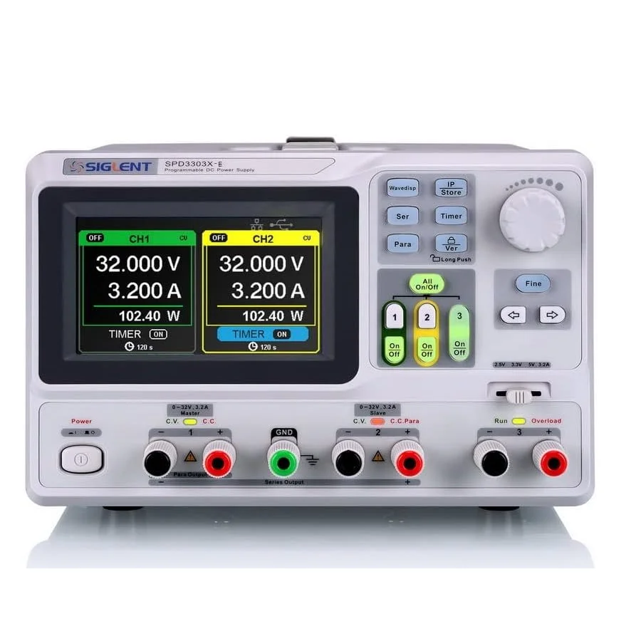 SIGLENT SPD3303X/SPD3303X-E Экологически чистый источник питания постоянного тока с регулировкой линии интерфейса сенсорного экрана
SIGLENT SPD3303X/SPD3303X-E Экологически чистый источник питания постоянного тока с регулировкой линии интерфейса сенсорного экрана