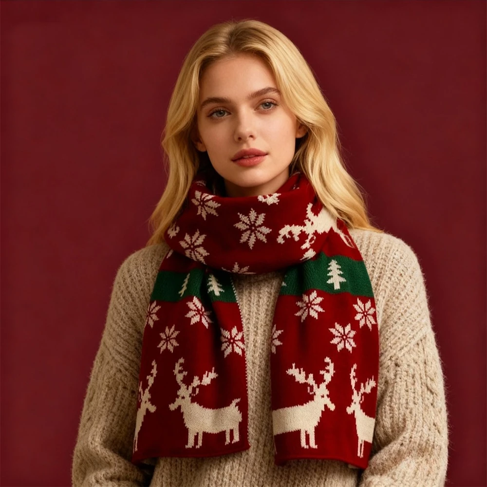 Рождественский шарф с изображением лося, женский осенне-зимний шарф из полиэфирного волокна, Рождественский подарок, теплая солнцезащитная шаль для защиты шеи
Рождественский шарф с изображением лося, женский осенне-зимний шарф из полиэфирного волокна, Рождественский подарок, теплая солнцезащитная шаль для защиты шеи