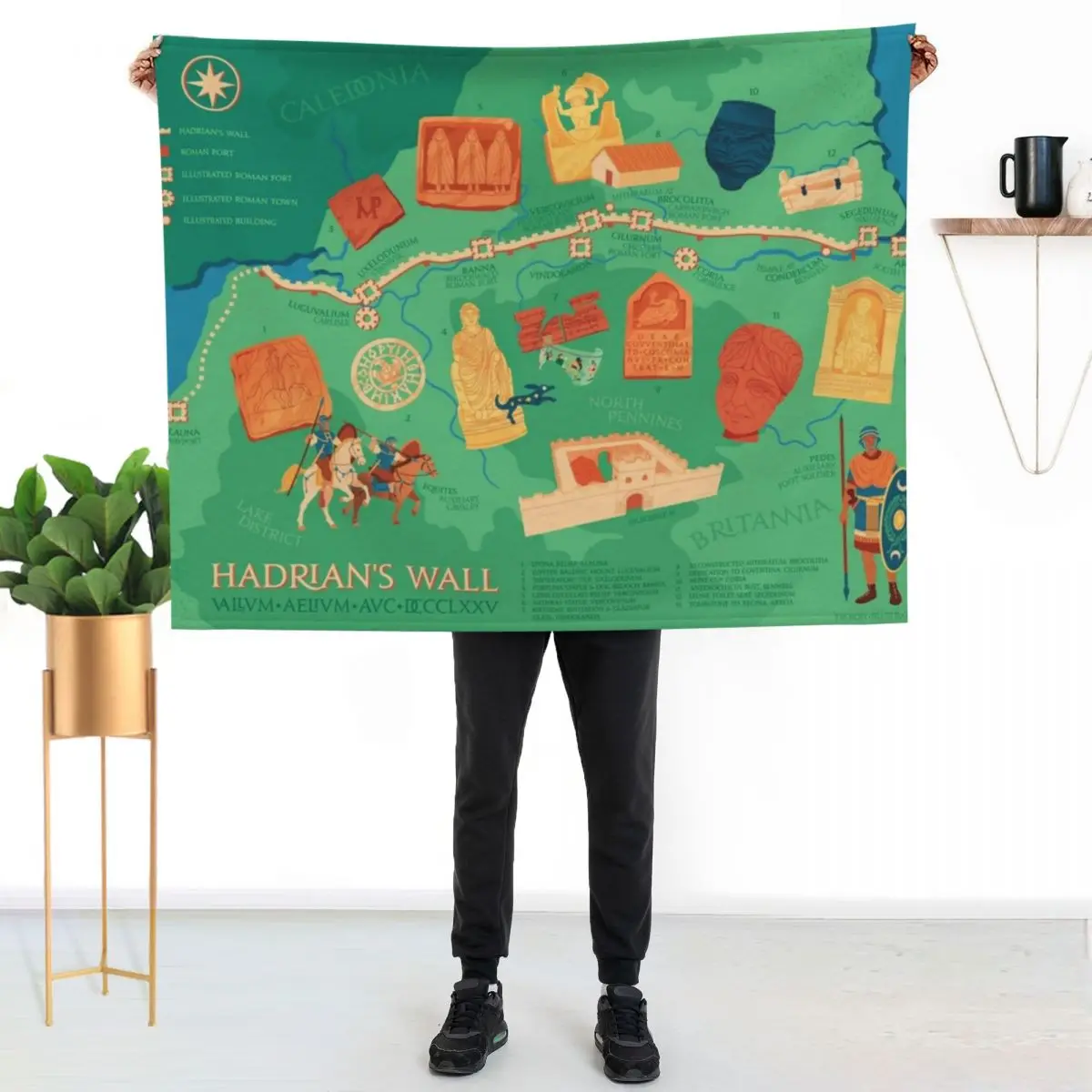 Hadrians Wall Illustrated Map Throw Blanket Compact Warm Blanket for Car Road Trip
Hadrians Wall Illustrated Map Throw Blanket Compact Warm Blanket for Car Road Trip