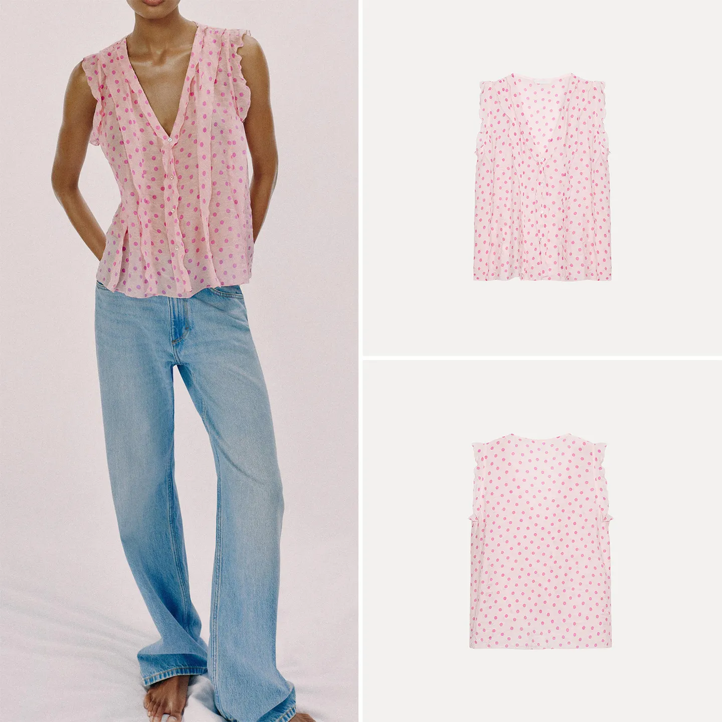 Fashionable Summer Shirt Women's Sleeveless Polka Dot Button Decorative Layered Clothing Commute Style Loose Fit No Special F...
Fashionable Summer Shirt Women's Sleeveless Polka Dot Button Decorative Layered Clothing Commute Style Loose Fit No Special F...