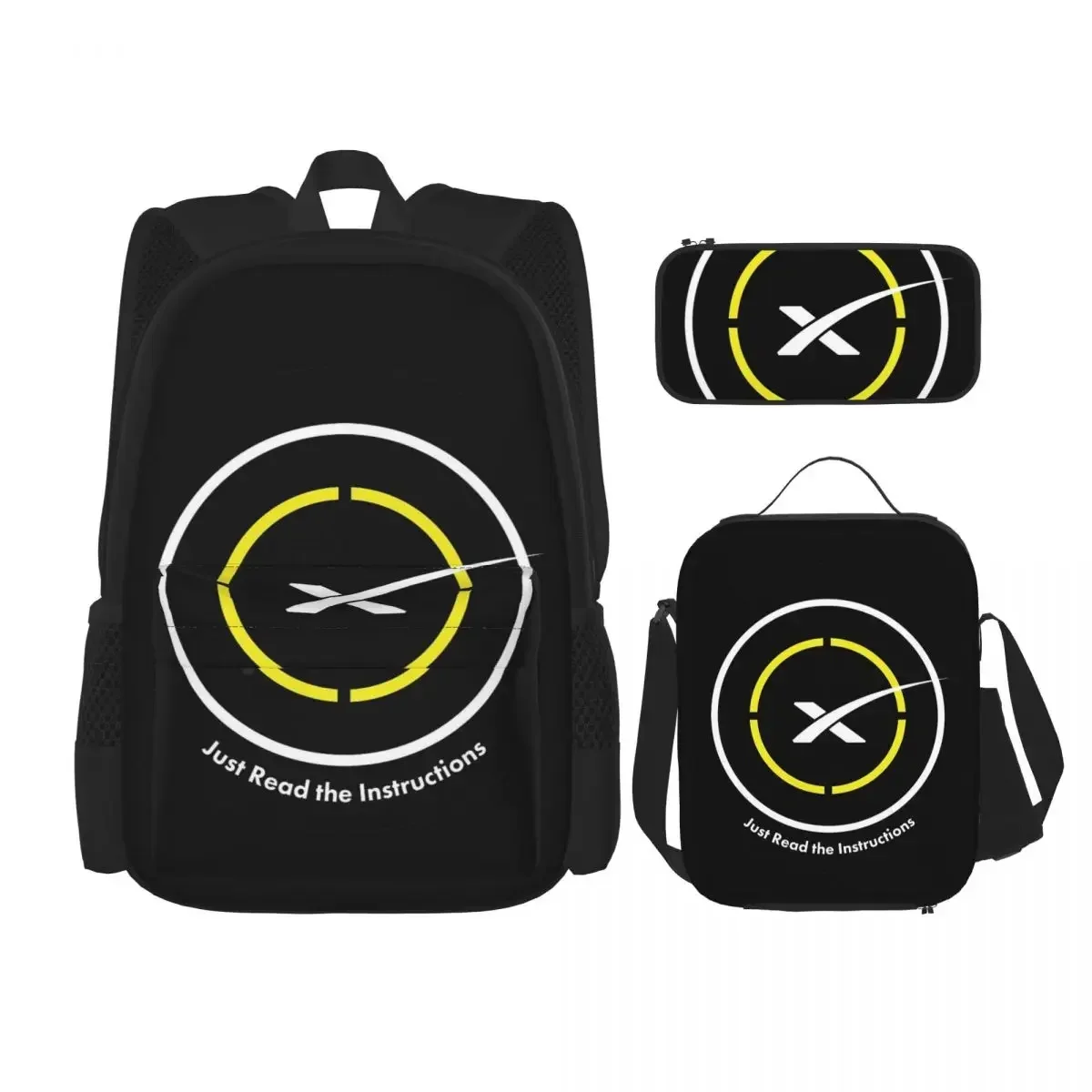 Just Read The Instructions Space X Landing Pad Backpacks Bookbag School Bags Kids Rucksack Lunch Bag Pen Bag Three-Piece Set
Just Read The Instructions Space X Landing Pad Backpacks Bookbag School Bags Kids Rucksack Lunch Bag Pen Bag Three-Piece Set