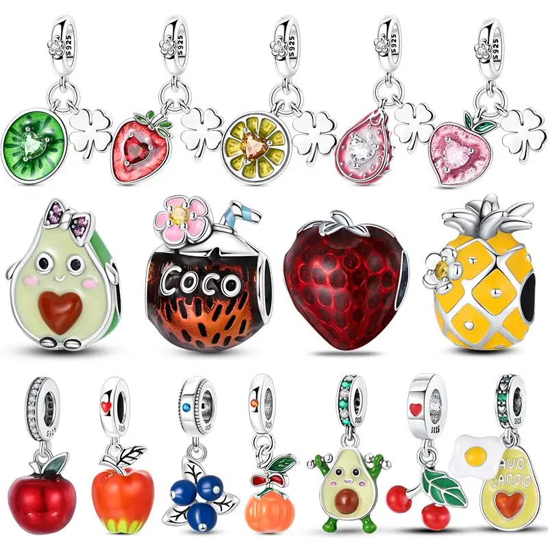 925 Sterling Silver Tempting Fruit Serie Charms Pendants Fit For Necklace Original Bracelet DIY Birthday Women's Party Fine Gift
925 Sterling Silver Tempting Fruit Serie Charms Pendants Fit For Necklace Original Bracelet DIY Birthday Women's Party Fine Gift