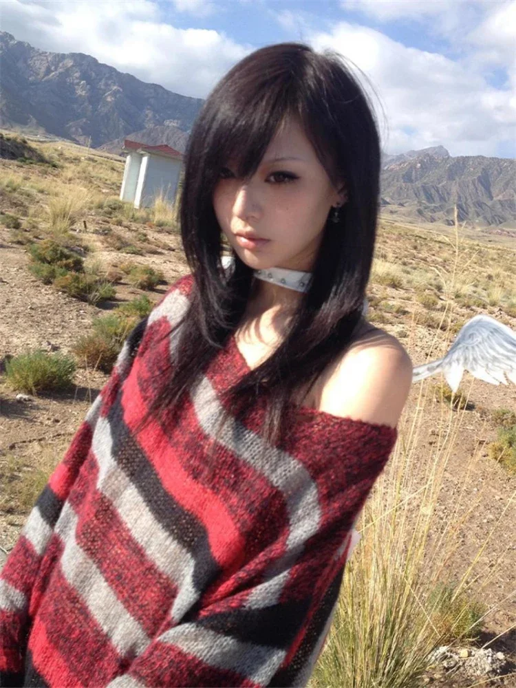 Y2k Эстетические полосатые повседневные свободные свитера Harajuku с разрезом на шее, женские пуловеры, осенний трикотаж в стиле гранж контрастного цвета, пуловеры
Y2k Эстетические полосатые повседневные свободные свитера Harajuku с разрезом на шее, женские пуловеры, осенний трикотаж в стиле гранж контрастного цвета, пуловеры