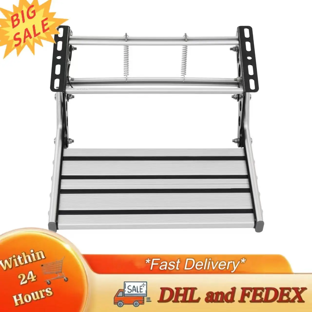 Folding Silver Aluminum Alloy RV Step with 12V LED Light RV Camper Step Manual RV Step Night Lighting Escort Folding RV Step
Folding Silver Aluminum Alloy RV Step with 12V LED Light RV Camper Step Manual RV Step Night Lighting Escort Folding RV Step