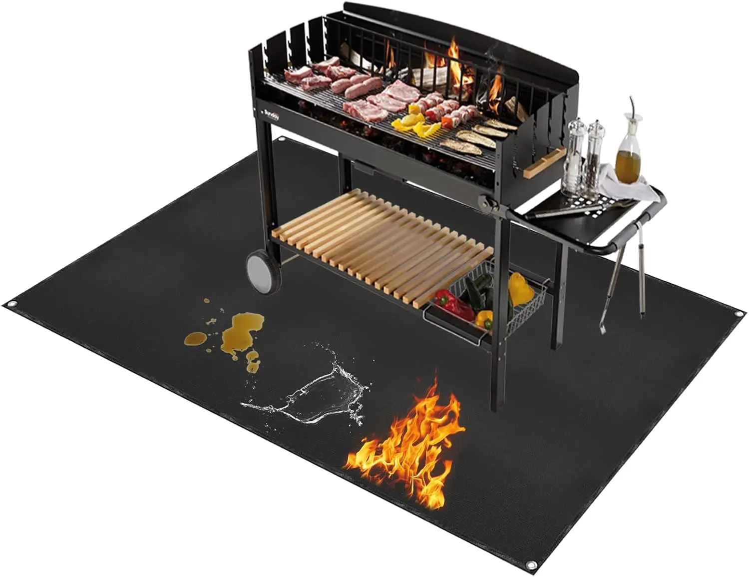 Double-Sided Fireproof BBQ Mat, 32x48" Waterproof Grill Protector for Deck Patio
Double-Sided Fireproof BBQ Mat, 32x48" Waterproof Grill Protector for Deck Patio
