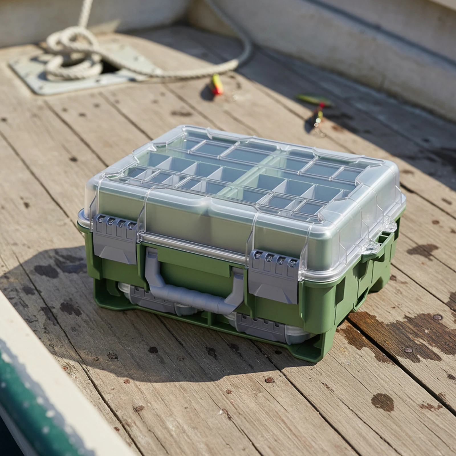 Универсальный рыболовный ящик для снастей с выдвижным внутренним отделением для подарков рыбакам (зеленый)
Универсальный рыболовный ящик для снастей с выдвижным внутренним отделением для подарков рыбакам (зеленый)