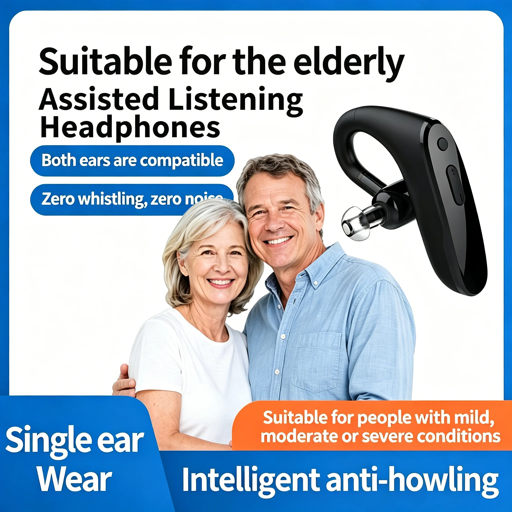 Elderly Wireless Auxiliary Earphones Noise Reduction Sound Enhancement Clear Audio Ear-Hook Earset Suitable For Senior Daily Use
Elderly Wireless Auxiliary Earphones Noise Reduction Sound Enhancement Clear Audio Ear-Hook Earset Suitable For Senior Daily Use