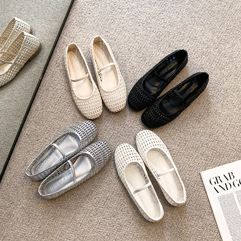 Summer Beach Niche Handmade Woven Hollow Breathable Mary Jane Flats with Round Toe and Flat Sole Ballet Shoes
Summer Beach Niche Handmade Woven Hollow Breathable Mary Jane Flats with Round Toe and Flat Sole Ballet Shoes