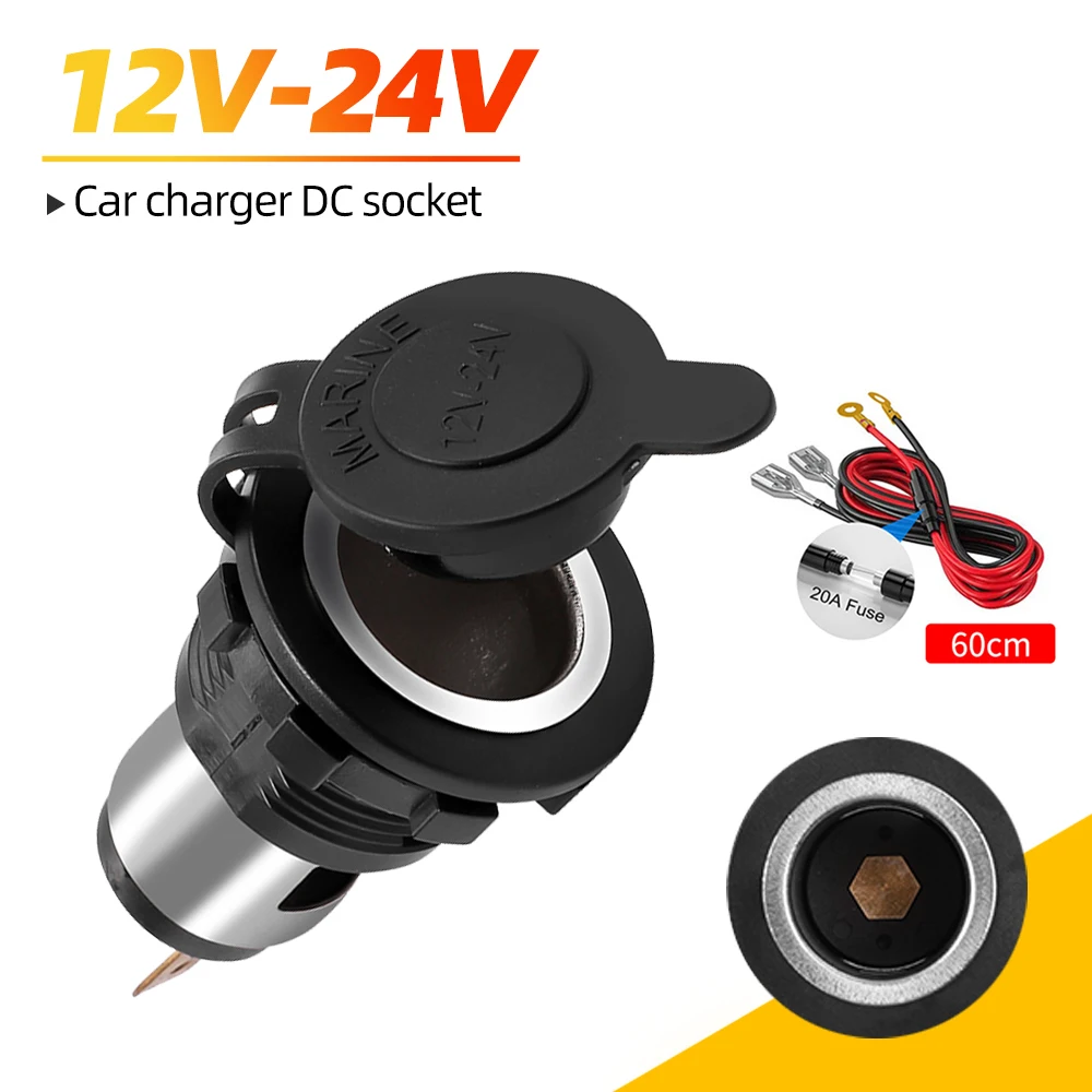 12V/24V Car Cigarette Lighter Power Plug Socket Waterproof Adapter with Cover for Cars Boats Motorcycle Marine ATV Truck Car
12V/24V Car Cigarette Lighter Power Plug Socket Waterproof Adapter with Cover for Cars Boats Motorcycle Marine ATV Truck Car