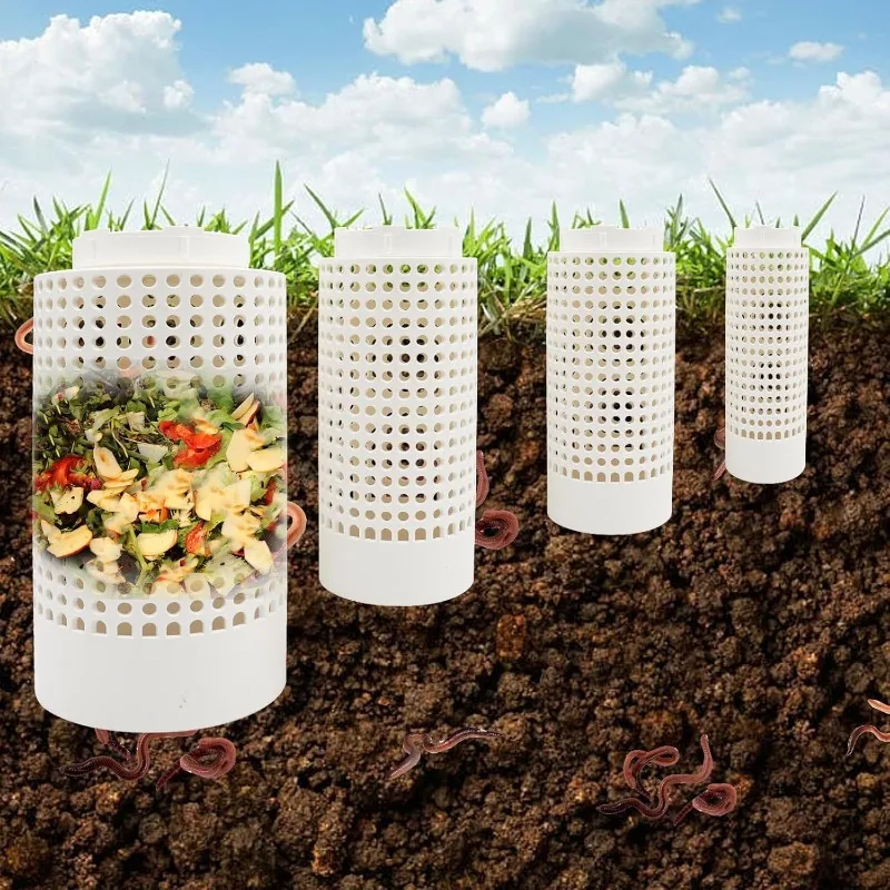 4 Pack Underground Compost Bin, Plastic Garden Worm Farm Outdoor for Organic Refuse, Compost Bin with Holes and Lid for Garden,
4 Pack Underground Compost Bin, Plastic Garden Worm Farm Outdoor for Organic Refuse, Compost Bin with Holes and Lid for Garden,