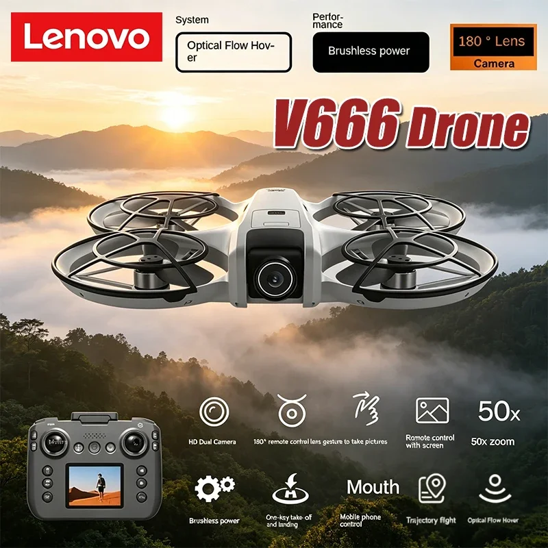 Lenovo V666 Drone 8K Professional Aerial HD Dual Camera Intelligent Obstacle Avoidance Brushless Quadcopter RC Toys Gift
Lenovo V666 Drone 8K Professional Aerial HD Dual Camera Intelligent Obstacle Avoidance Brushless Quadcopter RC Toys Gift