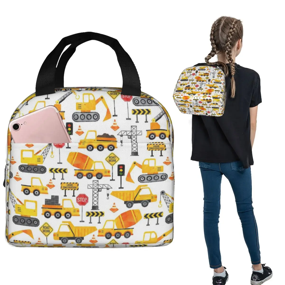Road Work Watercolor Construction Vehicles Insulated Lunch Bag for Women Kids Portable Food Boxes Thermal Lunch Box Tote
Road Work Watercolor Construction Vehicles Insulated Lunch Bag for Women Kids Portable Food Boxes Thermal Lunch Box Tote