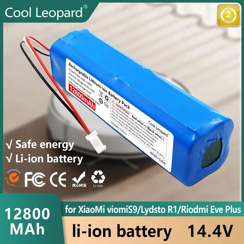 For Robotic Vacuum Cleaner Replacement Battery 14.4V 4P2S 12800mAh Rechargeable Li-ion Compatible with Original XiaoMi Viomi S9
For Robotic Vacuum Cleaner Replacement Battery 14.4V 4P2S 12800mAh Rechargeable Li-ion Compatible with Original XiaoMi Viomi S9