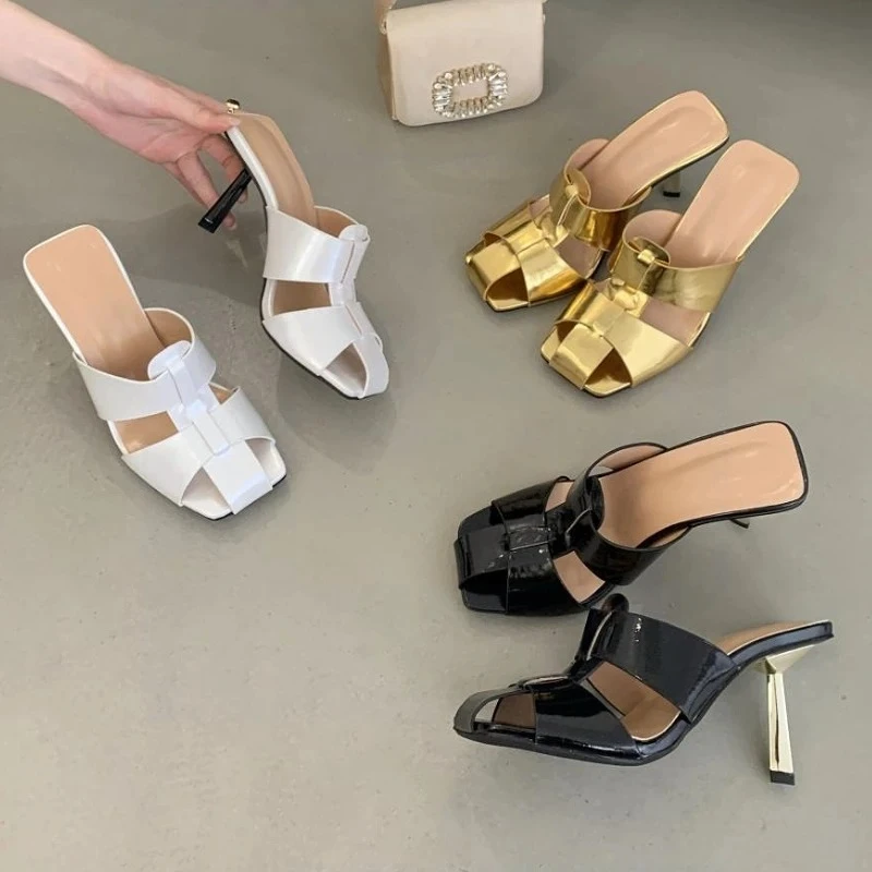 Fashion Women's Shoes Brand Thin Heels Slippers Women Summer Slides Elegant High Heels Party Shoes Gold Sexy Sandals Women Pumps
Fashion Women's Shoes Brand Thin Heels Slippers Women Summer Slides Elegant High Heels Party Shoes Gold Sexy Sandals Women Pumps
