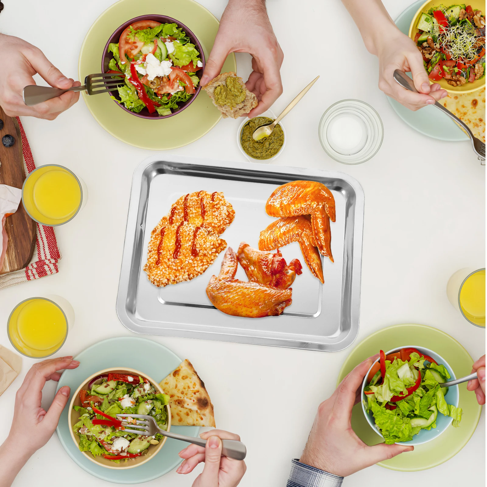 Stainless Steel Bakeware Bbq Grill Pan Cookie Trays Korean Dinner Plate Plates Frying Grilling Serving
Stainless Steel Bakeware Bbq Grill Pan Cookie Trays Korean Dinner Plate Plates Frying Grilling Serving