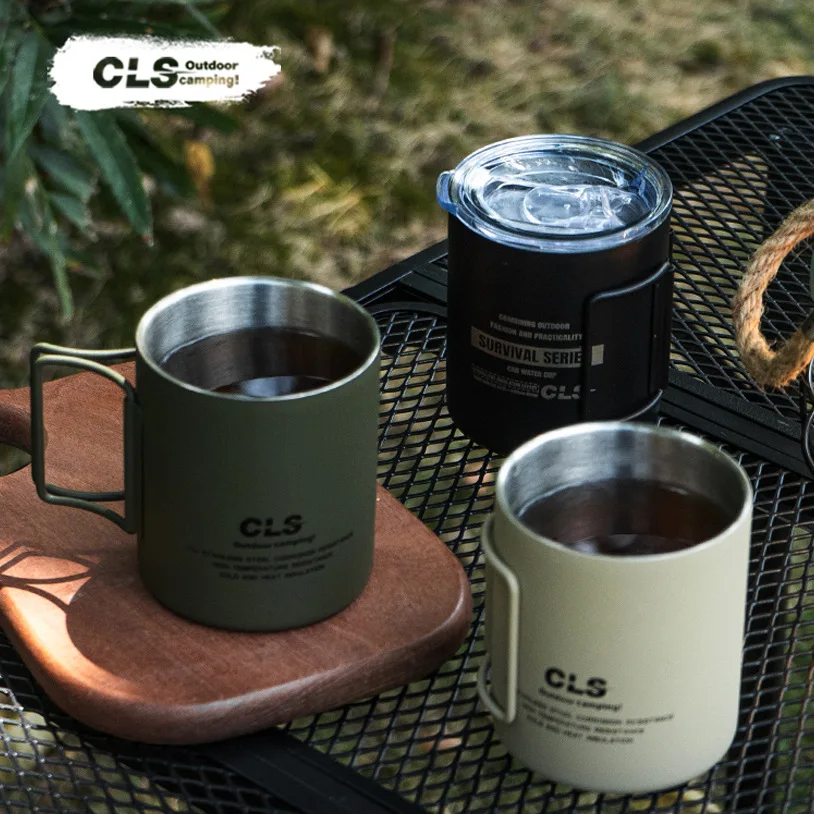 CLS Outdoor folding water cup 304 stainless steel double-layer thickened 320ml camping insulation tea cup coffee cup 
CLS Outdoor folding water cup 304 stainless steel double-layer thickened 320ml camping insulation tea cup coffee cup