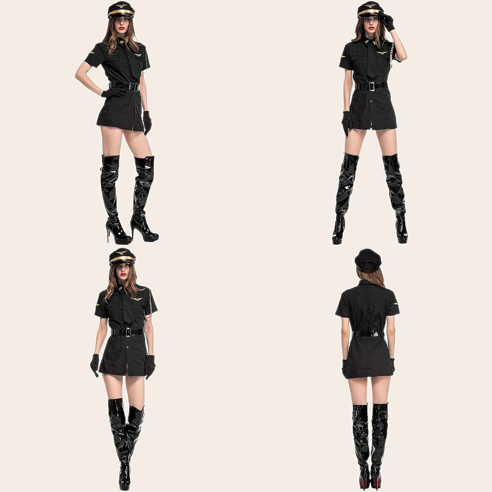 Black Short Shirt Role Play Pilot Cosplay Costume Nightclub DS Uniform Set
Black Short Shirt Role Play Pilot Cosplay Costume Nightclub DS Uniform Set