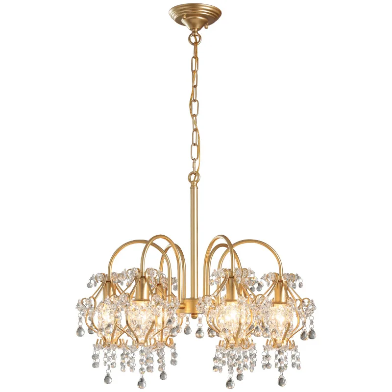 New retro European and American gold, light luxury crystal bedroom, French modern simple living room lamp
New retro European and American gold, light luxury crystal bedroom, French modern simple living room lamp