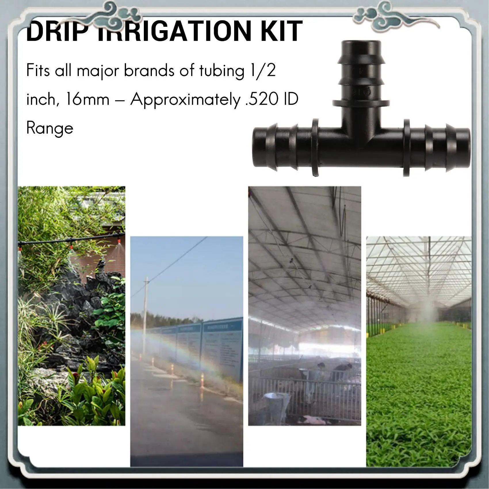 AC76-Irrigation Fittings Kit For 1/2 Inch Tubing- Barbed Connectors (Rain Bird 16Mm .520 ID)Drip Or Sprinkler Systems
AC76-Irrigation Fittings Kit For 1/2 Inch Tubing- Barbed Connectors (Rain Bird 16Mm .520 ID)Drip Or Sprinkler Systems