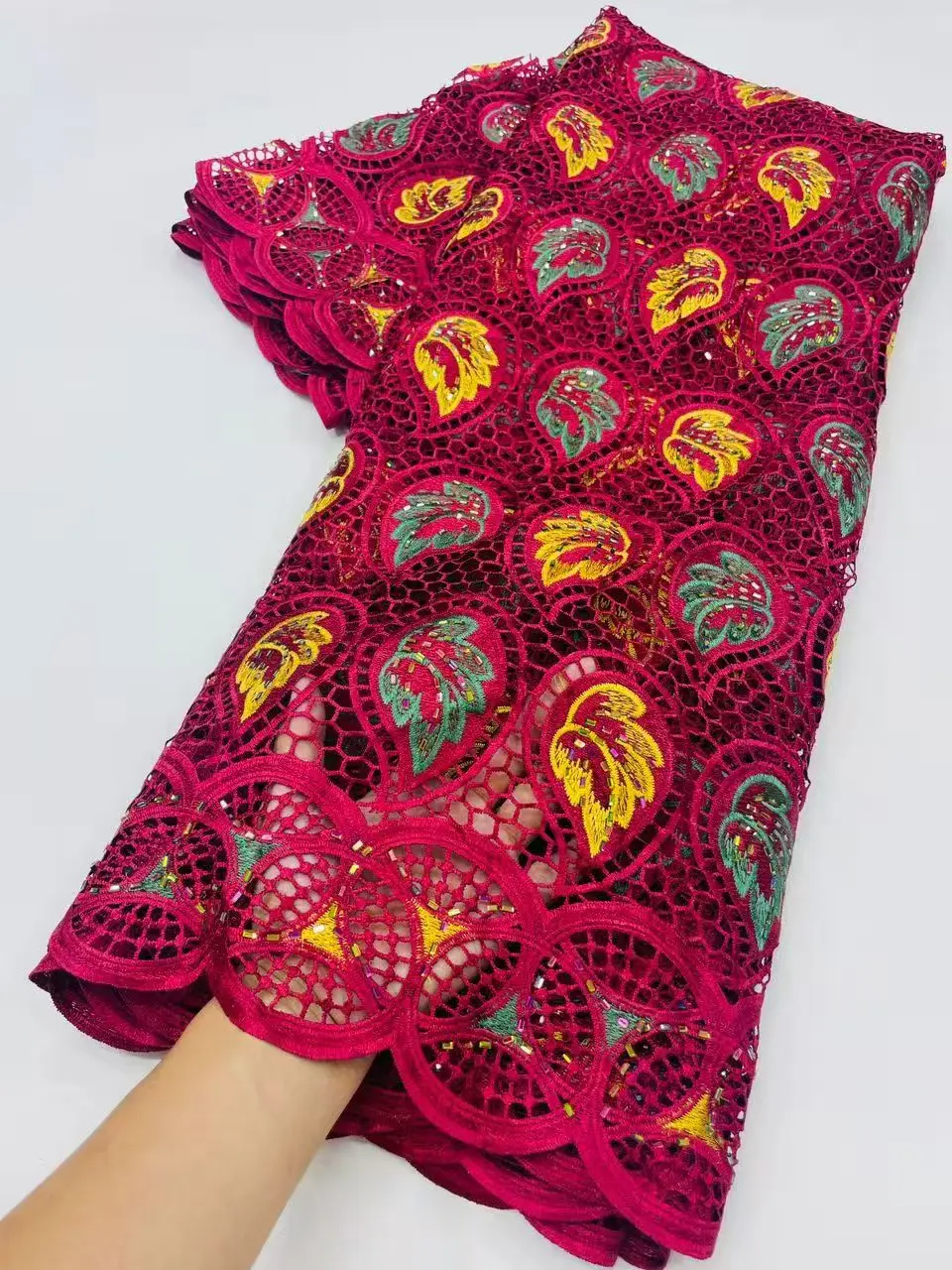 2026 Latest Nigerian Shinestone Cotton Cord Lace Fabric African Guipure Wine Luxury Lace On Sale 5 Yard Dubai for Wedding M547-1
2026 Latest Nigerian Shinestone Cotton Cord Lace Fabric African Guipure Wine Luxury Lace On Sale 5 Yard Dubai for Wedding M547-1