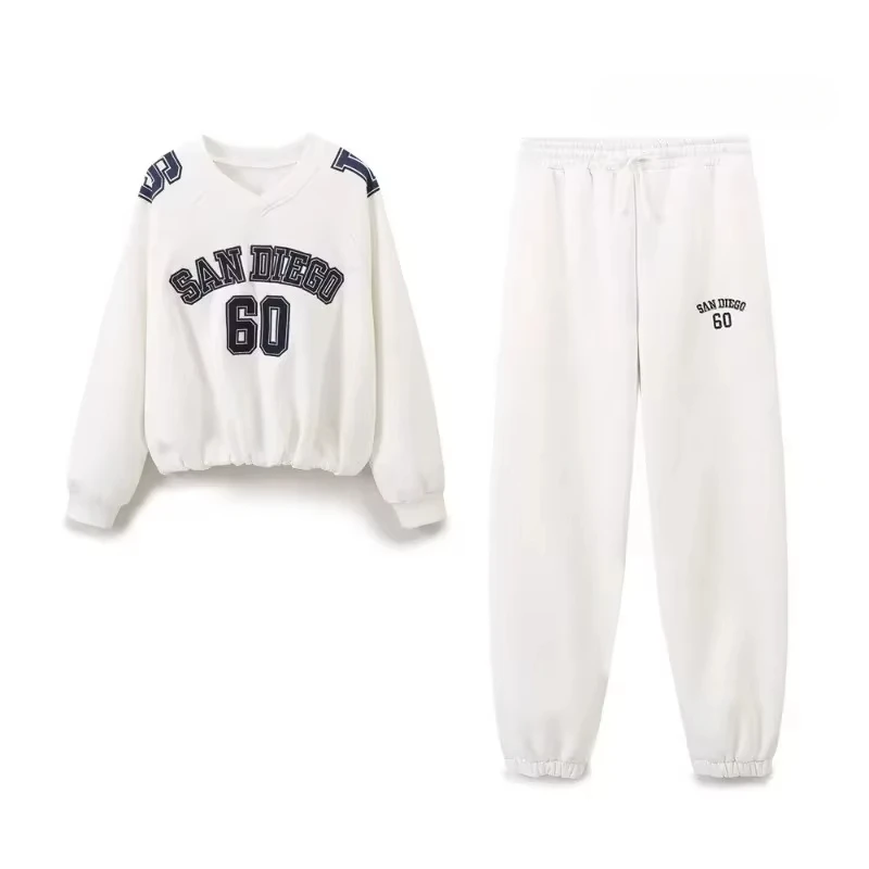 TRAFZR Women's Set Two Pieces White Letter Printing Sweatshirts Sets Elegant Casual Women's Set Autumn Outfits Sweat Suit Sets
TRAFZR Women's Set Two Pieces White Letter Printing Sweatshirts Sets Elegant Casual Women's Set Autumn Outfits Sweat Suit Sets
