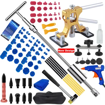 Car Dent Repair Sheet Metal Tools Auto Adjustable Width + T Dent Puller Slide Hammer Reverse Hammer Glue Kit car accessories