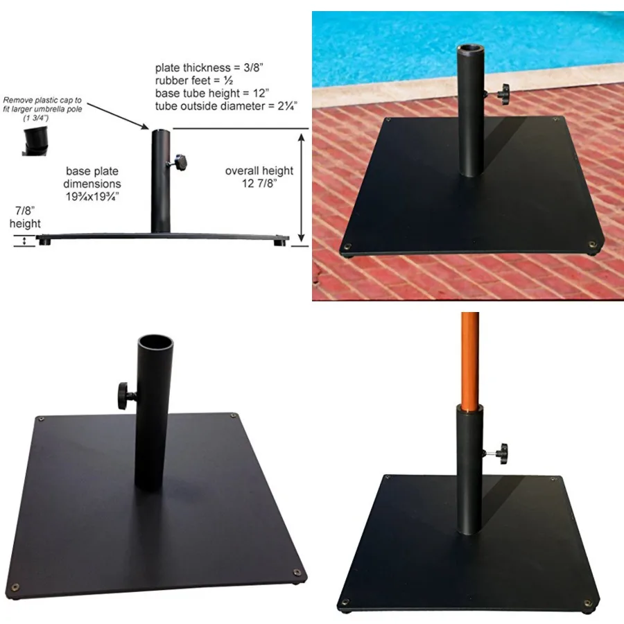 Steel Plate Umbrella Base, 36 lbs, Black
Steel Plate Umbrella Base, 36 lbs, Black