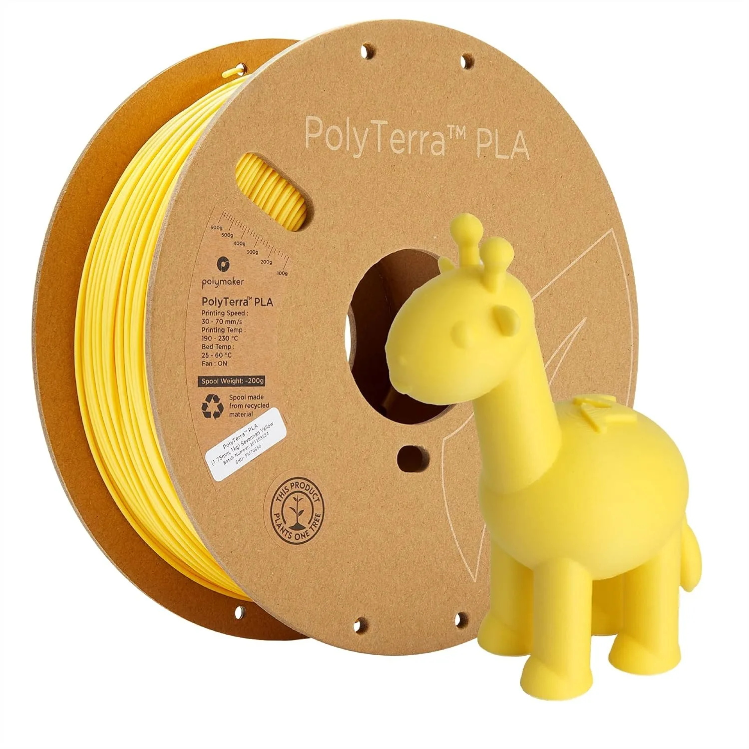 Matte PLA Filament 1.75mm 1kg, Savannah Yellow 3D Printing Filament with Easy Support Removal and Cardboard Spool
Matte PLA Filament 1.75mm 1kg, Savannah Yellow 3D Printing Filament with Easy Support Removal and Cardboard Spool