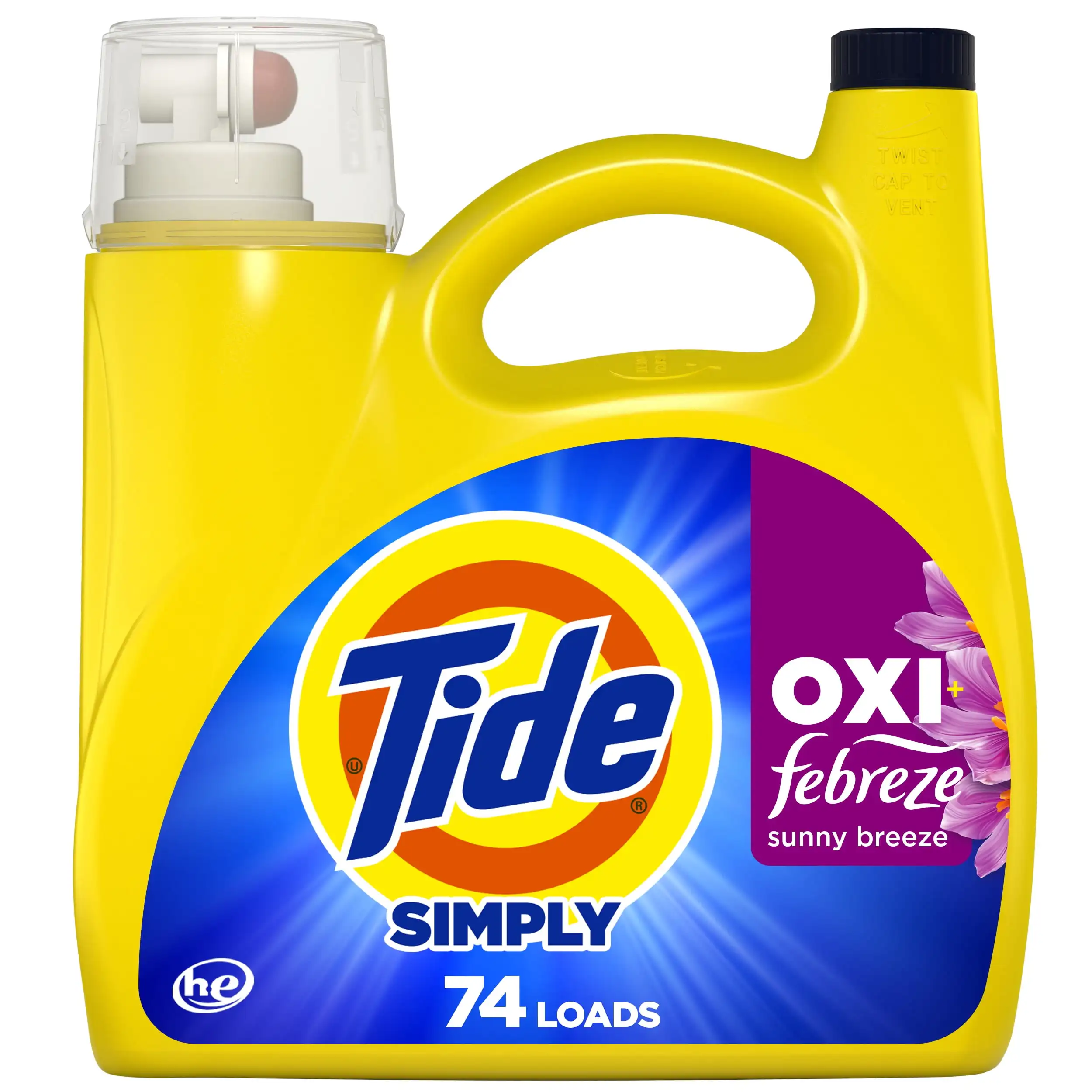 Просто Oxi Boost + защита от запаха Febreze, Sunny Breeze, 74, загрузка, 105 жидких унций
Просто Oxi Boost + защита от запаха Febreze, Sunny Breeze, 74, загрузка, 105 жидких унций