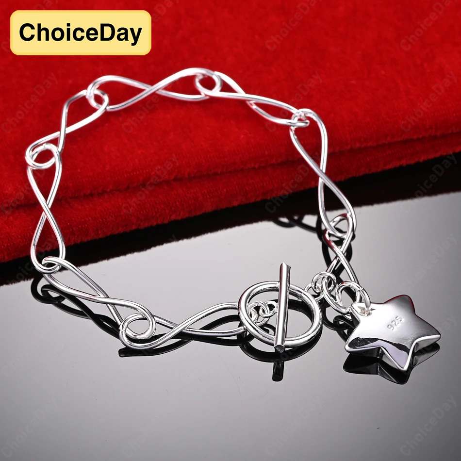 ChoiceDay стерлингового серебра 925 пробы 8 дюймов 20 см нежный круглый браслет со звездой женские очаровательные аксессуары модные свадебные аксессуары
ChoiceDay стерлингового серебра 925 пробы 8 дюймов 20 см нежный круглый браслет со звездой женские очаровательные аксессуары модные свадебные аксессуары