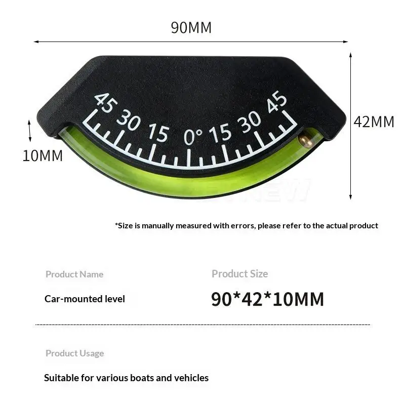 1Pcs Marine Clinometer High Visibility Portable For Car Boat -45 To +45 Degrees Level Gauge Inclinometer With Adhesive
1Pcs Marine Clinometer High Visibility Portable For Car Boat -45 To +45 Degrees Level Gauge Inclinometer With Adhesive