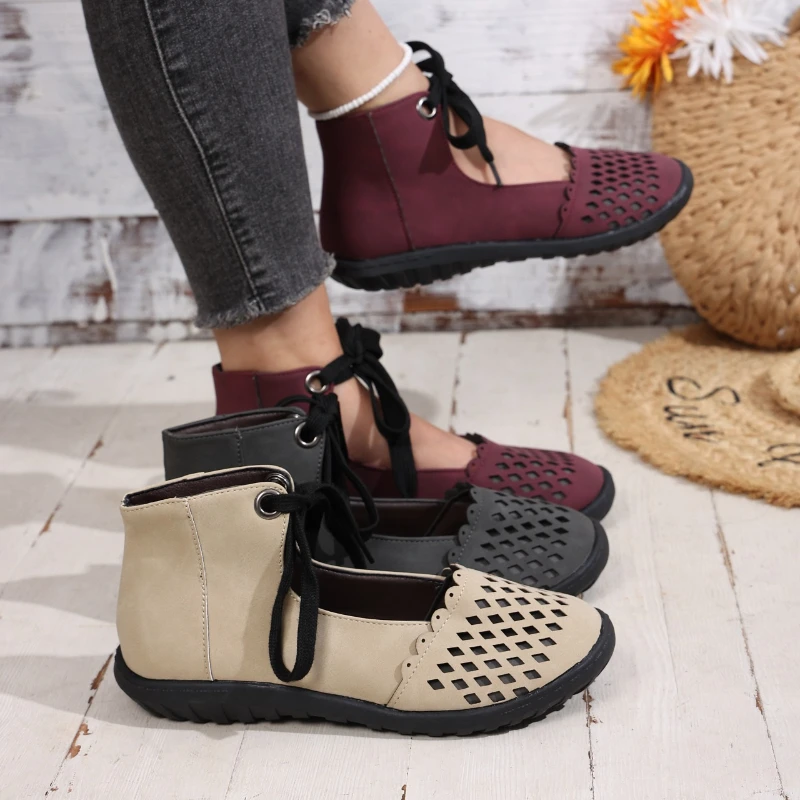 New Arrivals Plus Size Women's Shoes Flat Shoes Openwork Design Round Toe Lace-Up Style
New Arrivals Plus Size Women's Shoes Flat Shoes Openwork Design Round Toe Lace-Up Style