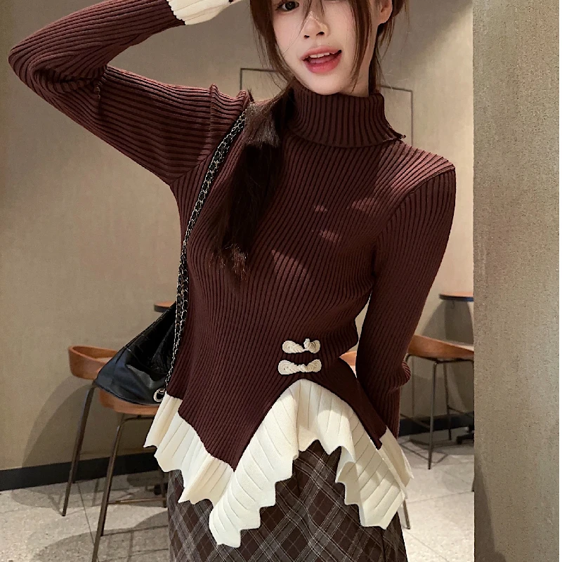 High-End Women's Knitted Sweater Half-High Collar Base Layer Top Sweet Style Slim Fit Bright Thread Lace Detail Regular Length
High-End Women's Knitted Sweater Half-High Collar Base Layer Top Sweet Style Slim Fit Bright Thread Lace Detail Regular Length